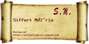 Siffert Mária névjegykártya
