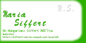 maria siffert business card